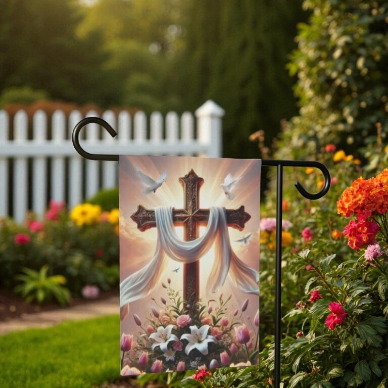 Easter Memorial Garden Flag, Religious Outdoor Yard Decor