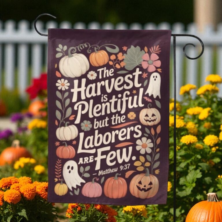 Fall Floral Garden Flag, Religious Harvest Decor