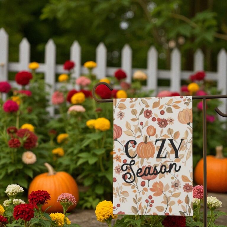 Fall Floral Outdoor Flag, Autumn Garden Decoration