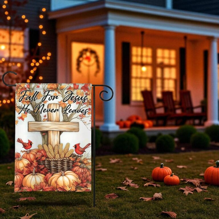 Fall For Jesus Flag, Fall Pumpkin House Flag