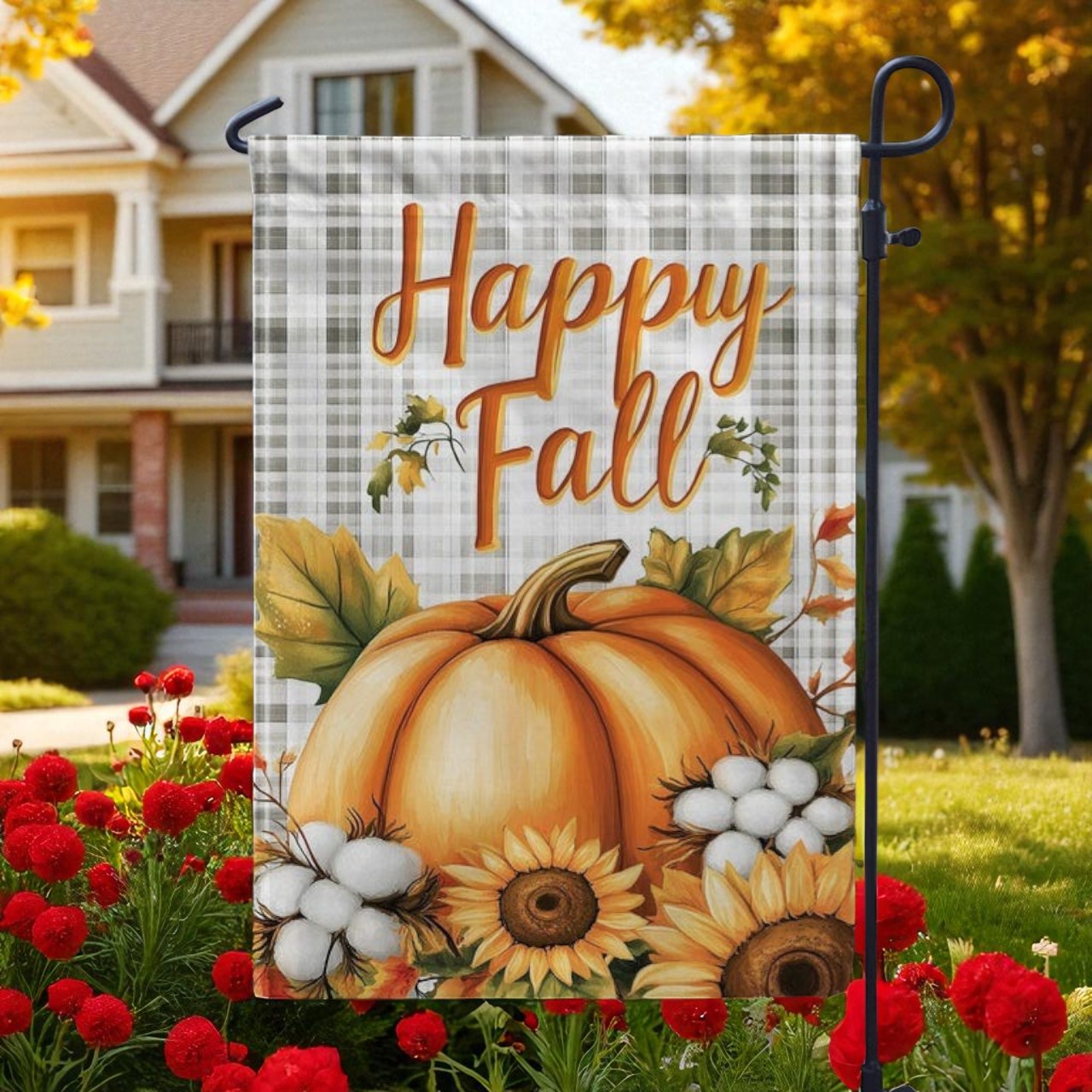 Fall Garden Flag, Pumpkin Thanksgiving Decor
