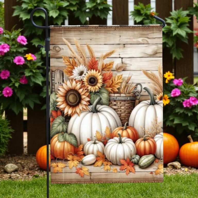 Fall Garden Flag, Rustic Autumn Yard Decor