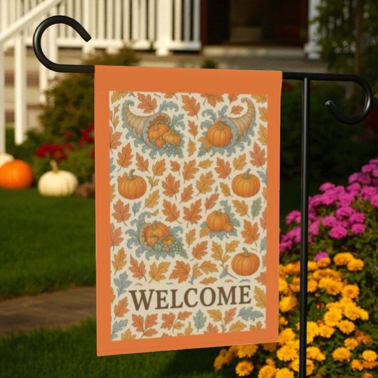 Fall Garden Flag, Vintage Autumn Porch Decor