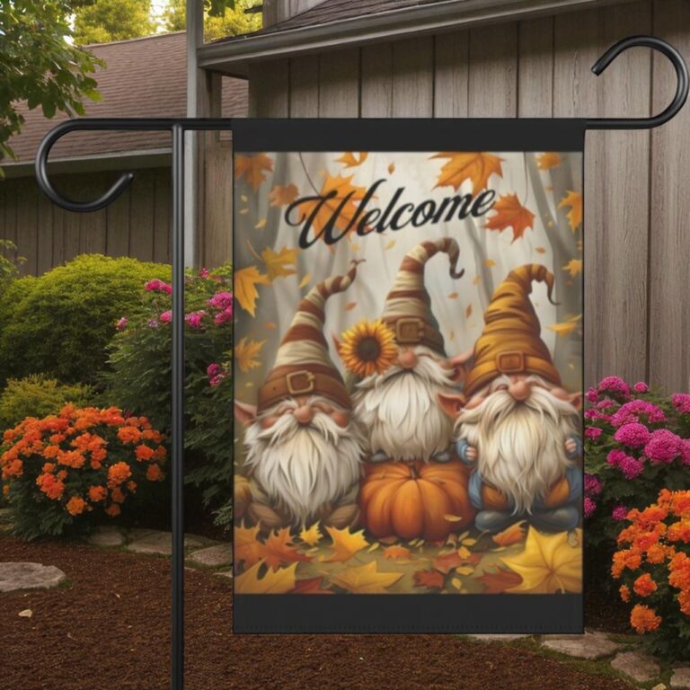 Fall Gnome Garden Flag, Autumn Yard Decor