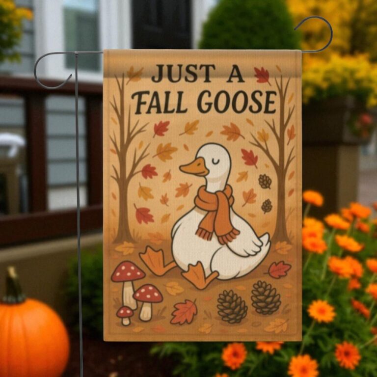 Fall Goose Garden Flag, Autumn Yard Decor
