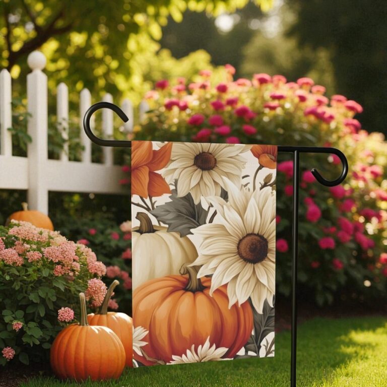 Fall Pumpkin Garden Flag, Thanksgiving Outdoor Decor