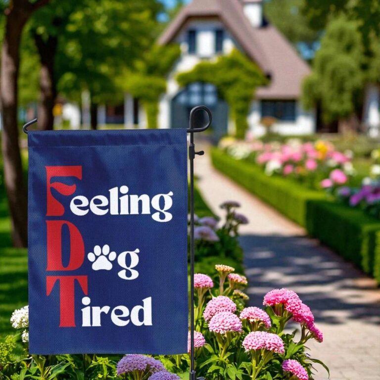 Feeling Dog Tired Flag Anti Trump Yard Decor | Liberal Statement