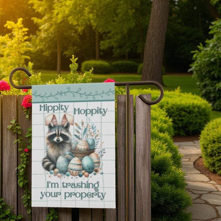 Funny Easter Garden Flag, Bunny Porch Decor