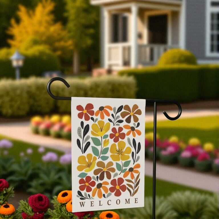 Welcome Garden Flag, Boho Floral Welcome