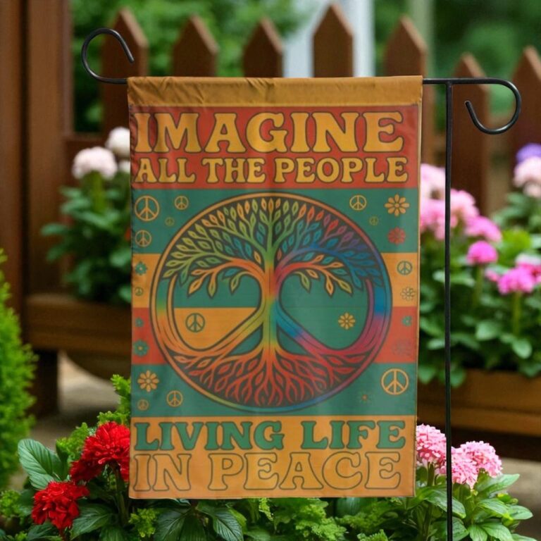 Hippie Garden Flag, Boho Outdoor Decor