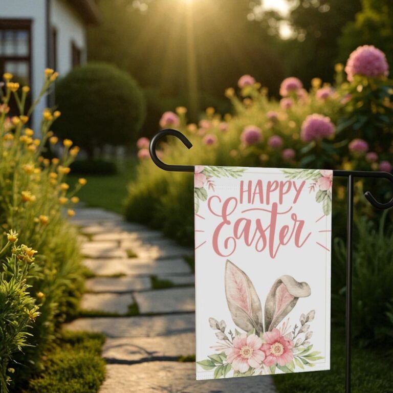 Garden Flag, Easter Bunny Decor