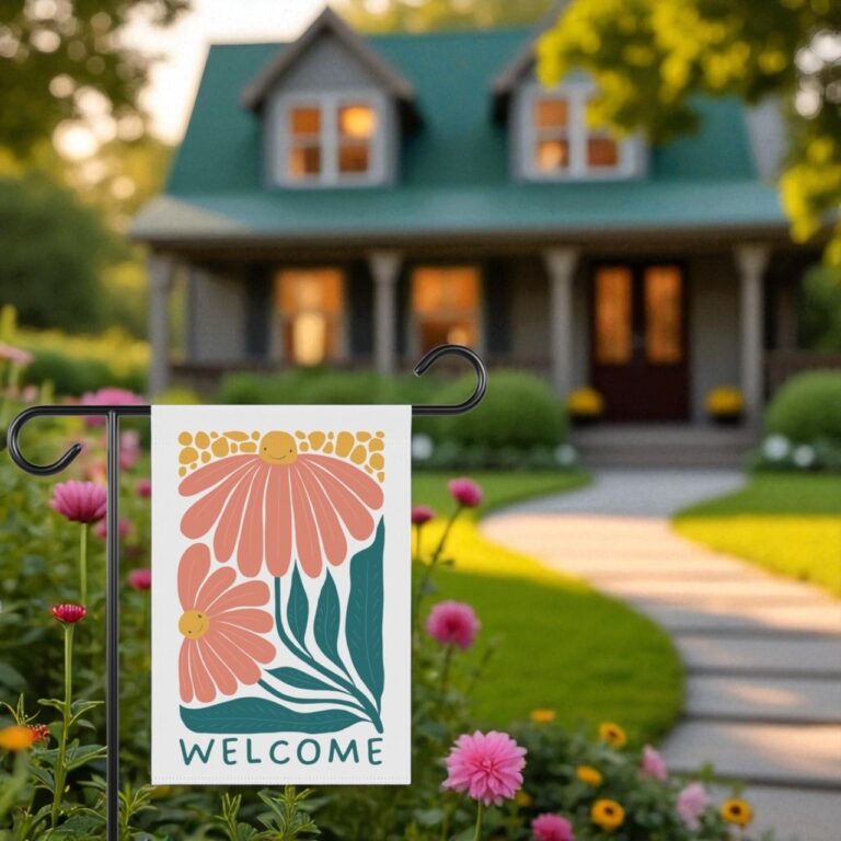 Welcome Garden Flag, Floral Porch Decor
