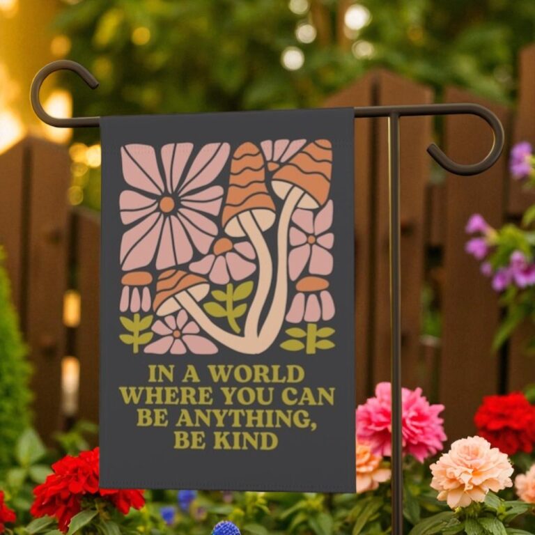 Hippie Garden Flag, Funny Mushroom Decor