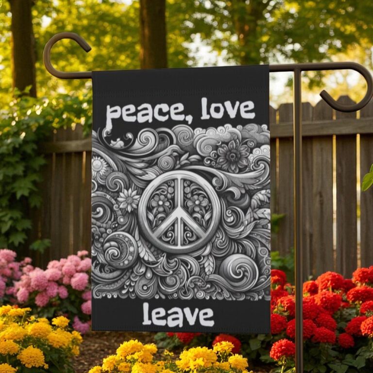 Peace Garden Flag, Paisley Outdoor Decor