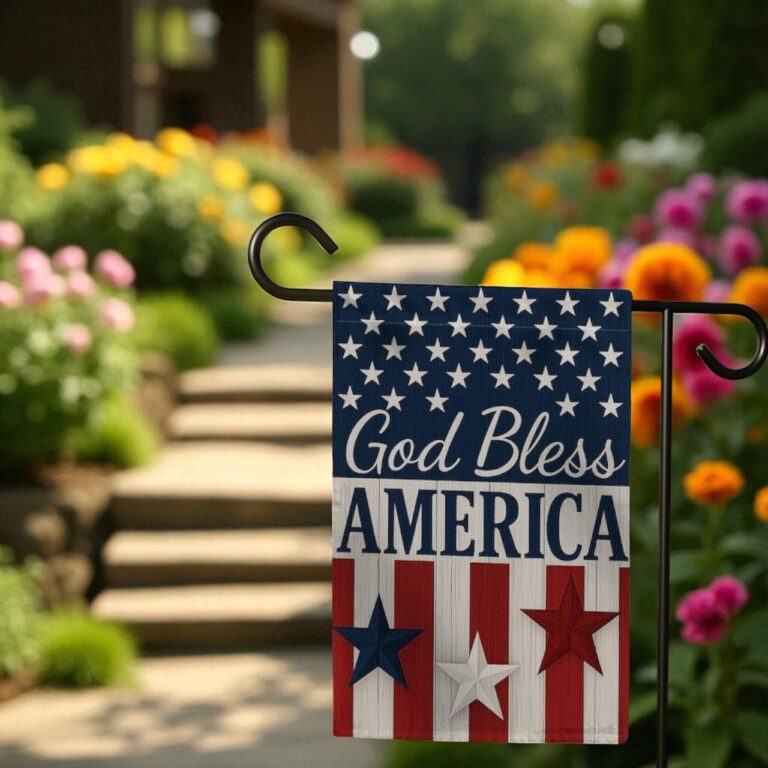 God Bless America Garden Flag, Patriotic 4th of July Decor
