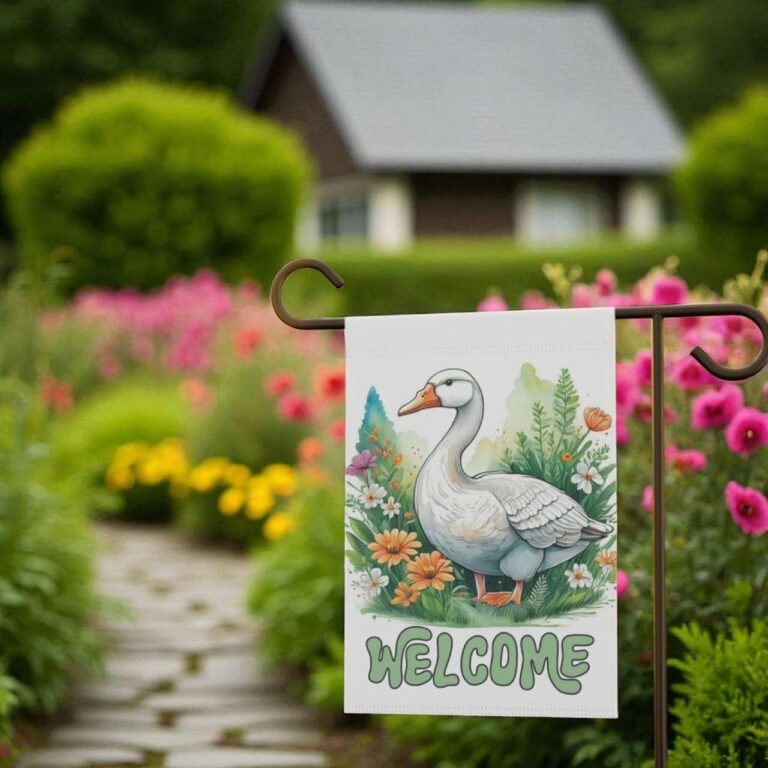 Goose Welcome Flag Outdoor Yard Decoration Banner for Home