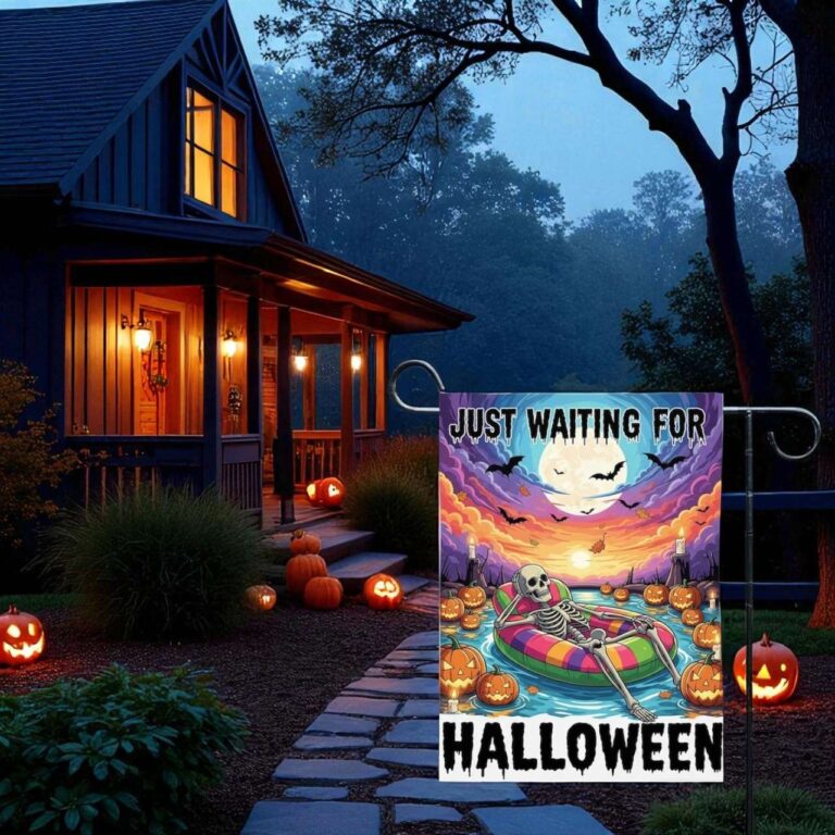 Halloween Garden Flag Durable Funny Skeleton Outdoor Decor