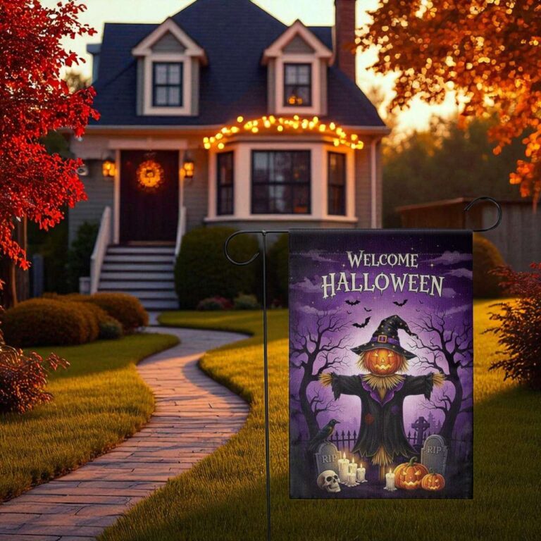 Halloween Garden Flag - Durable Spooky Scarecrow Yard Decor