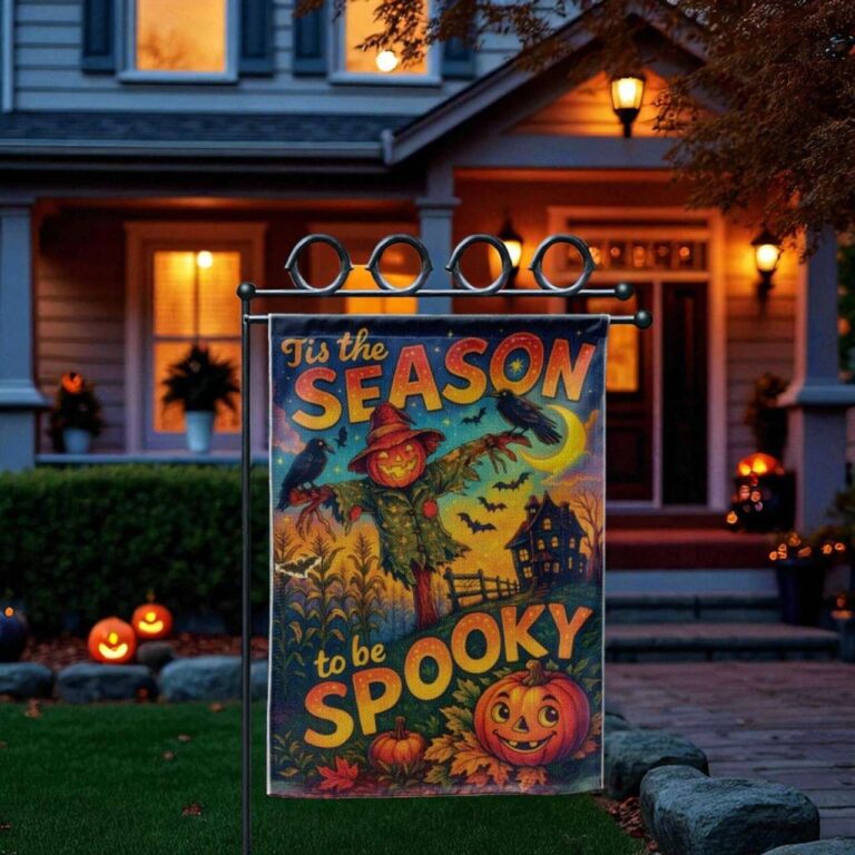 Halloween Garden Flag Vintage Scarecrow Yard Decor Seasonal Style