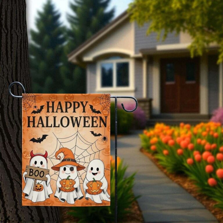 Halloween Ghost Garden Flag Durable Pumpkin Yard Decor