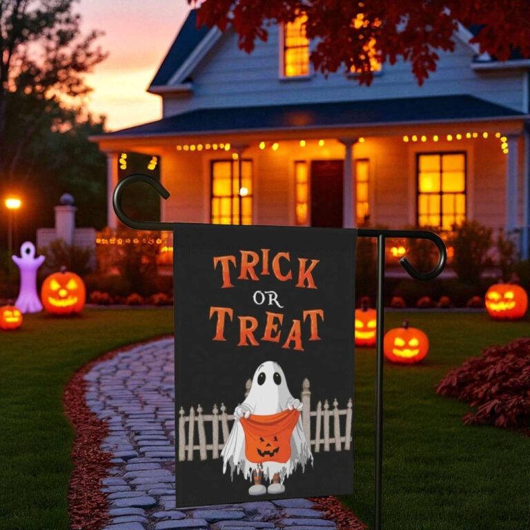 Halloween Ghost Garden Flag for Spooky Yard Décor