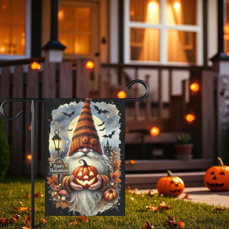 Halloween Gnome Garden Flag Durable Outdoor Yard Decor