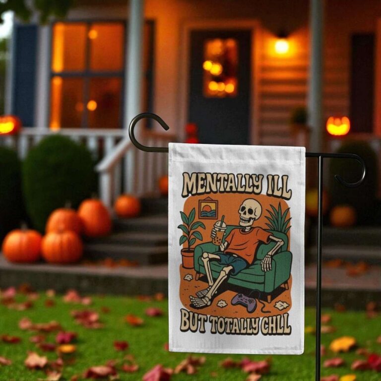 Halloween Skeleton Garden Flag for Spooky Outdoor Decor