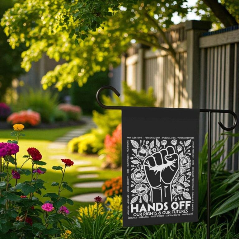 Hands Off Flag Feminist Protest Sign Durable Outdoor Flag