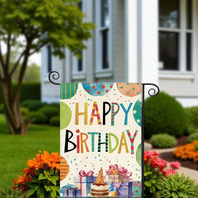Happy Birthday Garden Flag for Outdoor Party Decor