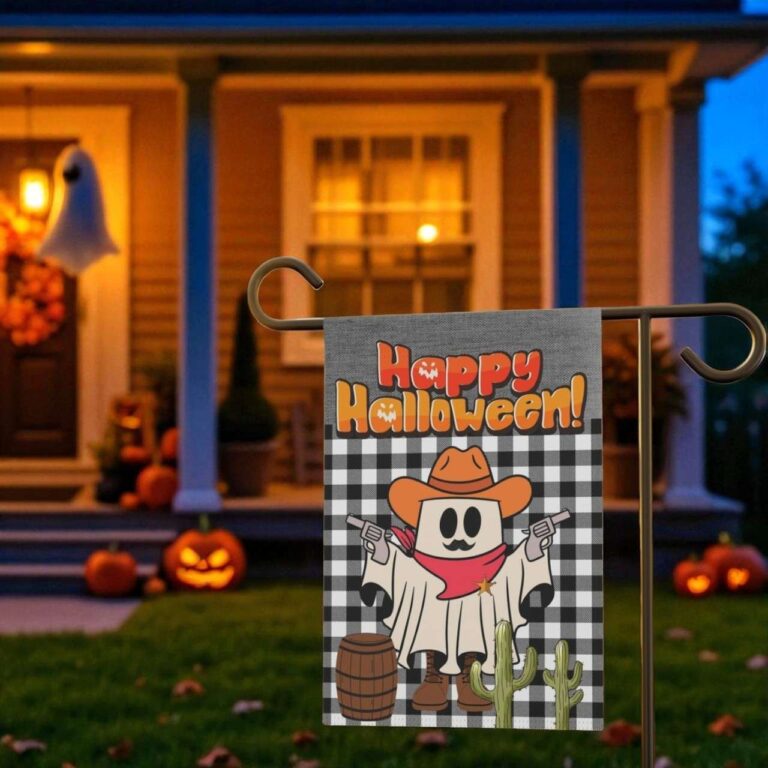 Happy Halloween Flag Garden Sublimation Design for Outdoor Decor