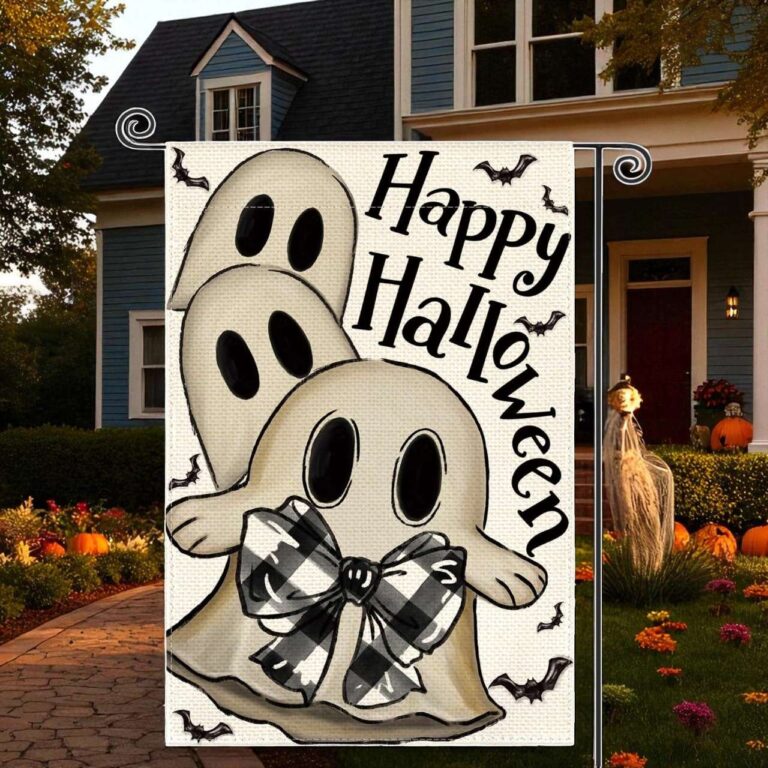 Happy Halloween Garden Flag Ghost Yard Outdoor Décor