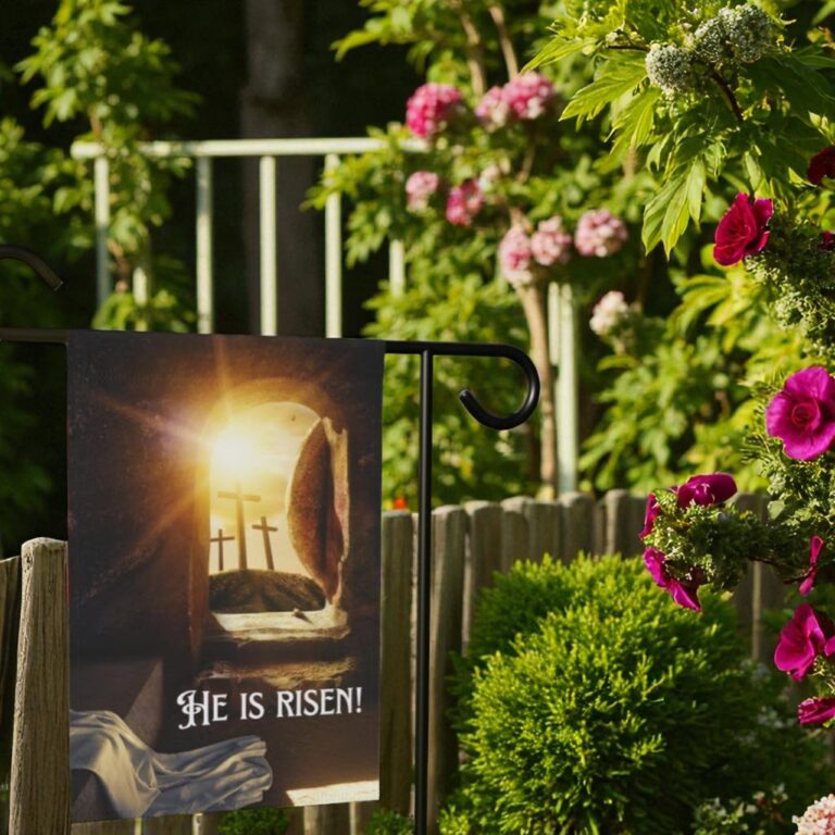 He is Risen Garden Flag, Easter Sunday Banner