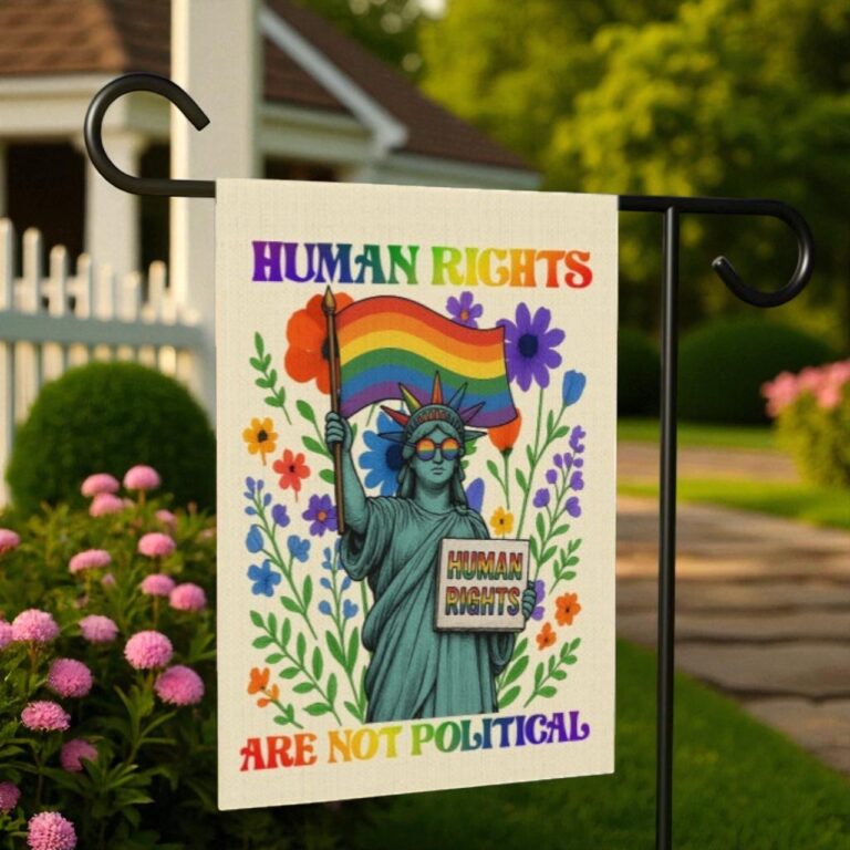 Human Rights Garden Flag, Progressive Social Justice Decor