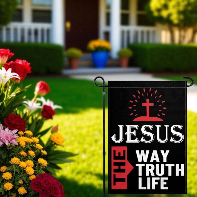 Jesus Garden Flag for Christian Outdoor Decor