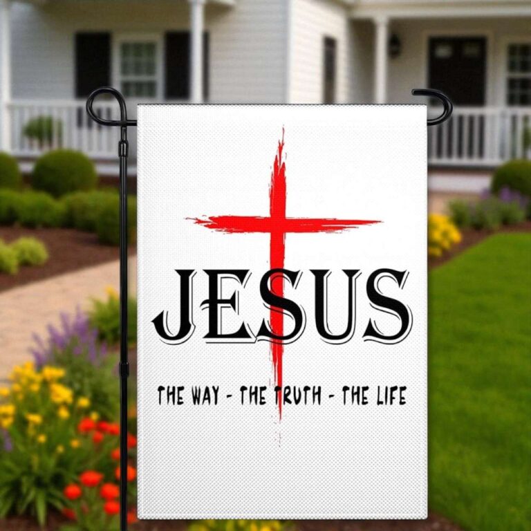 Jesus Garden Flag for Outdoor Christian Patriotic Decor
