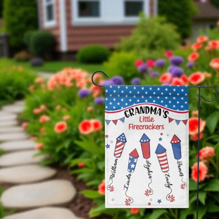 July 4th Garden Flag, Grandma's Firecrackers Gift