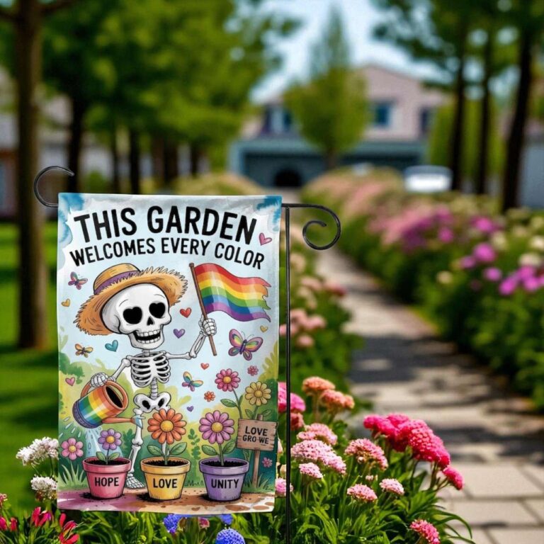 LGBTQ Skeleton Garden Flag - Durable Pride Outdoor Decor