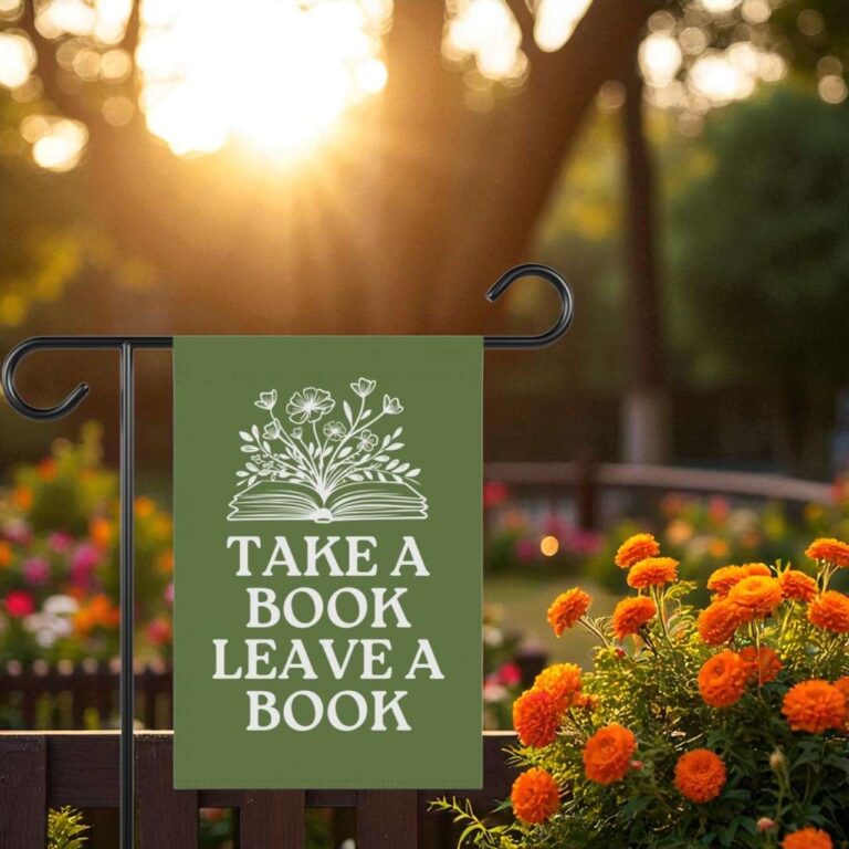 Library Garden Flag for Book Lovers – Durable Reading Yard Decor