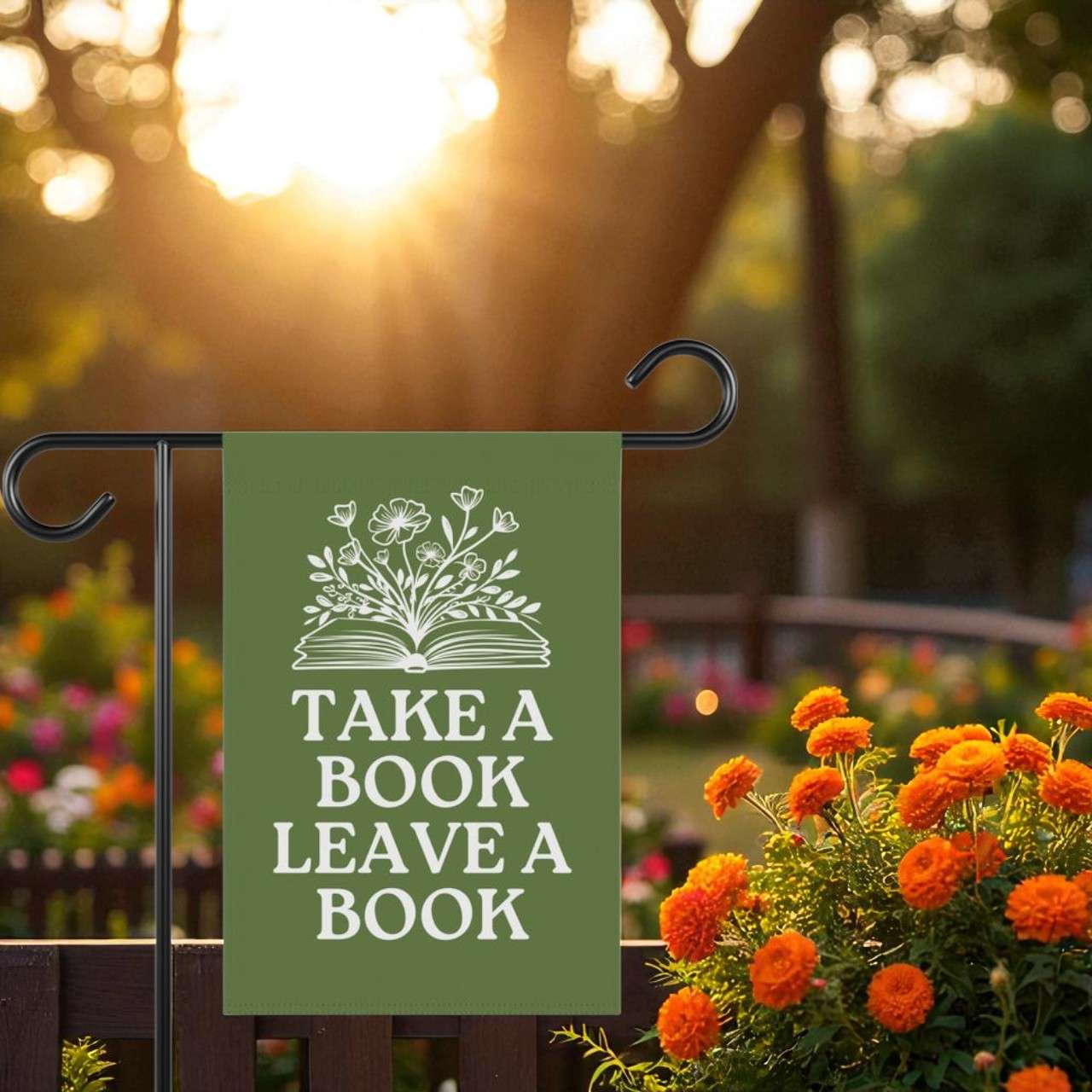 Library Garden Flag, Reading Yard Flag
