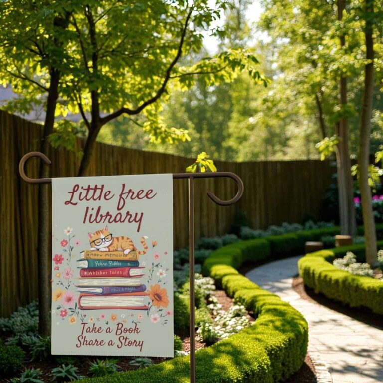 Little Free Library Flag Outdoor Decor for Reading Gardens