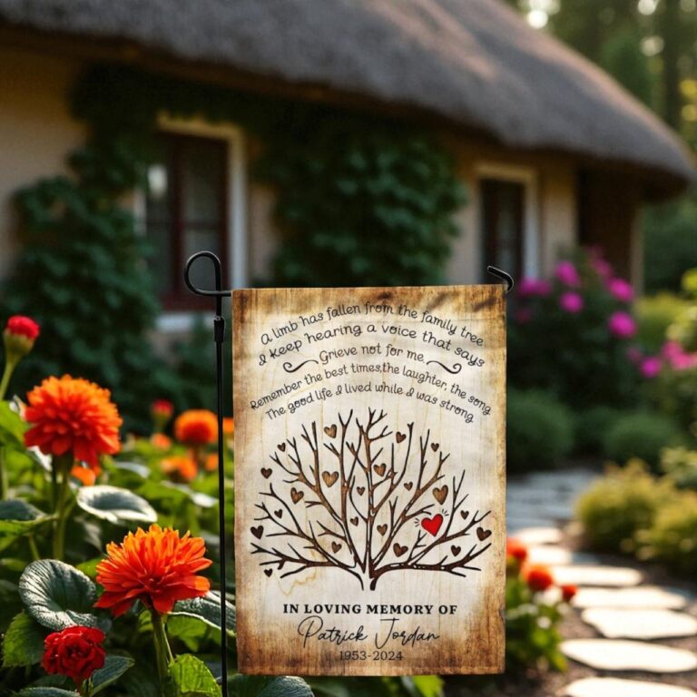 Memorial Garden Flag, Personalized Grandpa Tribute Flag