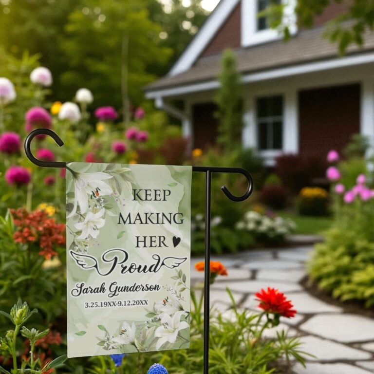 Memorial Garden Flag, Custom Name Remembrance Banner