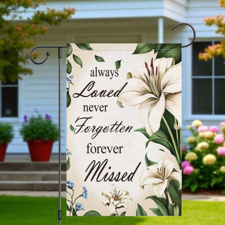 Memorial Garden Flag with Floral Design for Outdoor Tribute