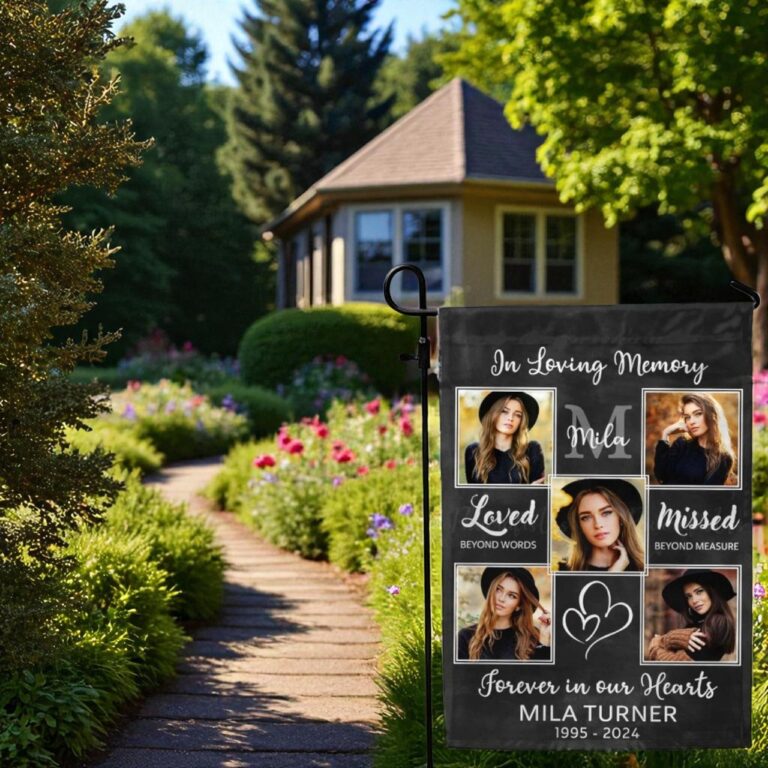 Memorial Garden Flag, Personalized Photo Sympathy Flag