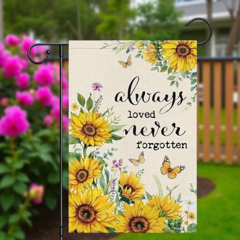 Memorial Garden Flag with Sunflower Butterfly Design
