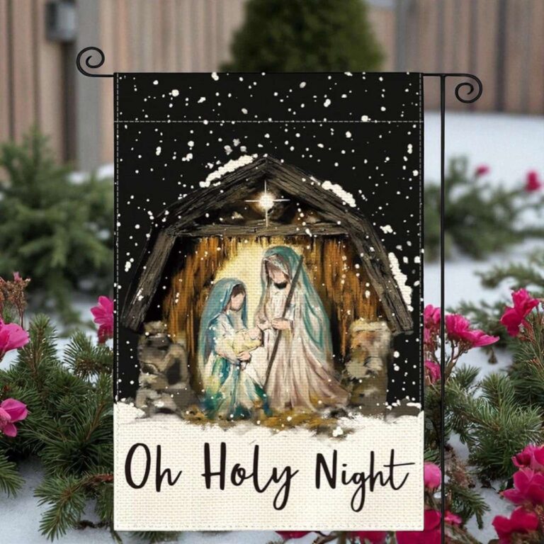 Nativity Garden Flag for Christian Christmas Yard Decor