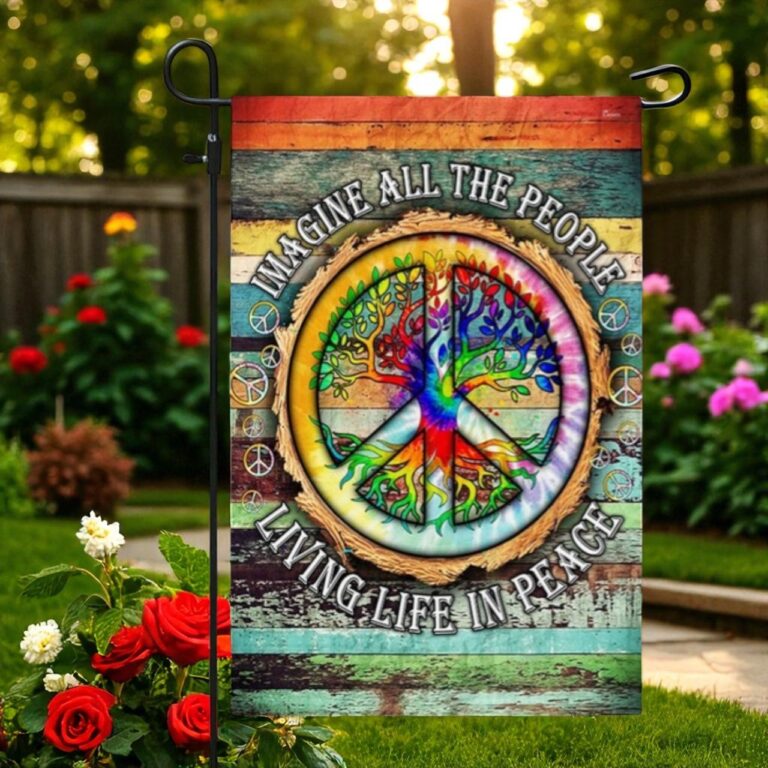 Peace Sign Flag, Hippie House Garden Decoration