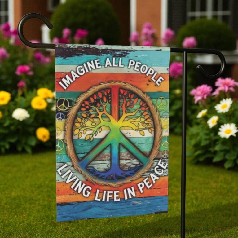 Peace Sign Flag, Hippie Garden Decoration