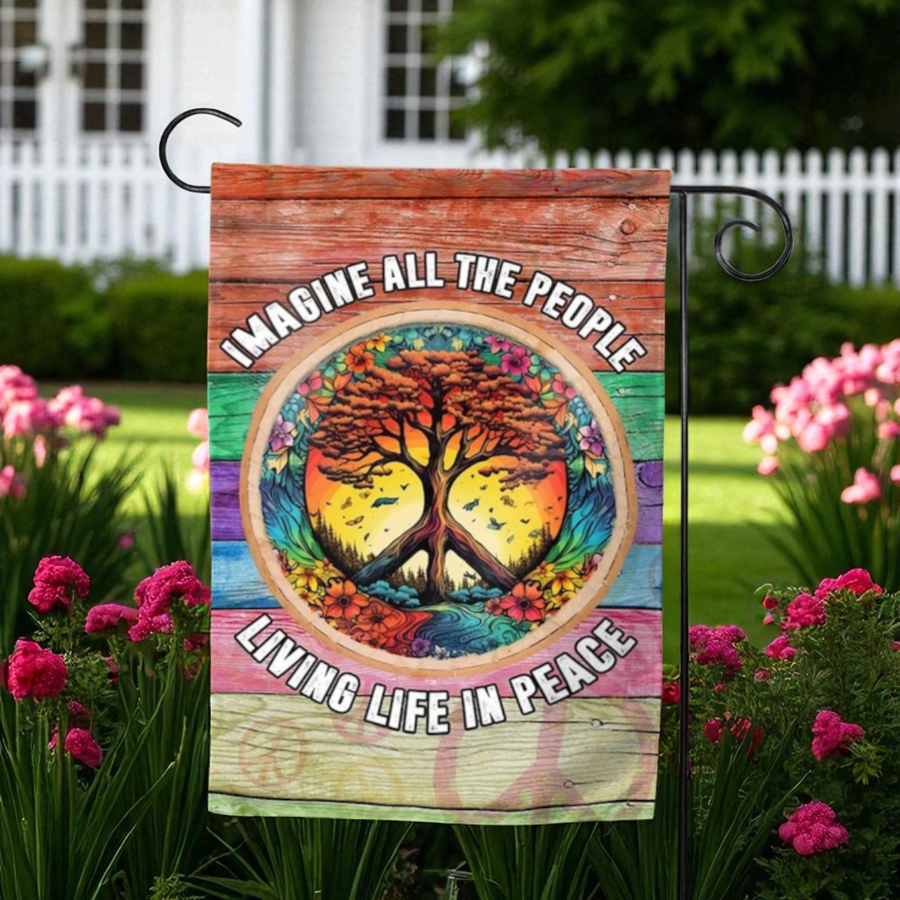 Peace Sign Flag, Hippie House Decoration