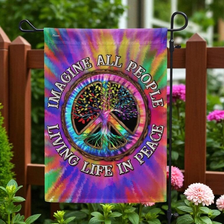 Peace Sign Flag, Hippie Garden Decoration